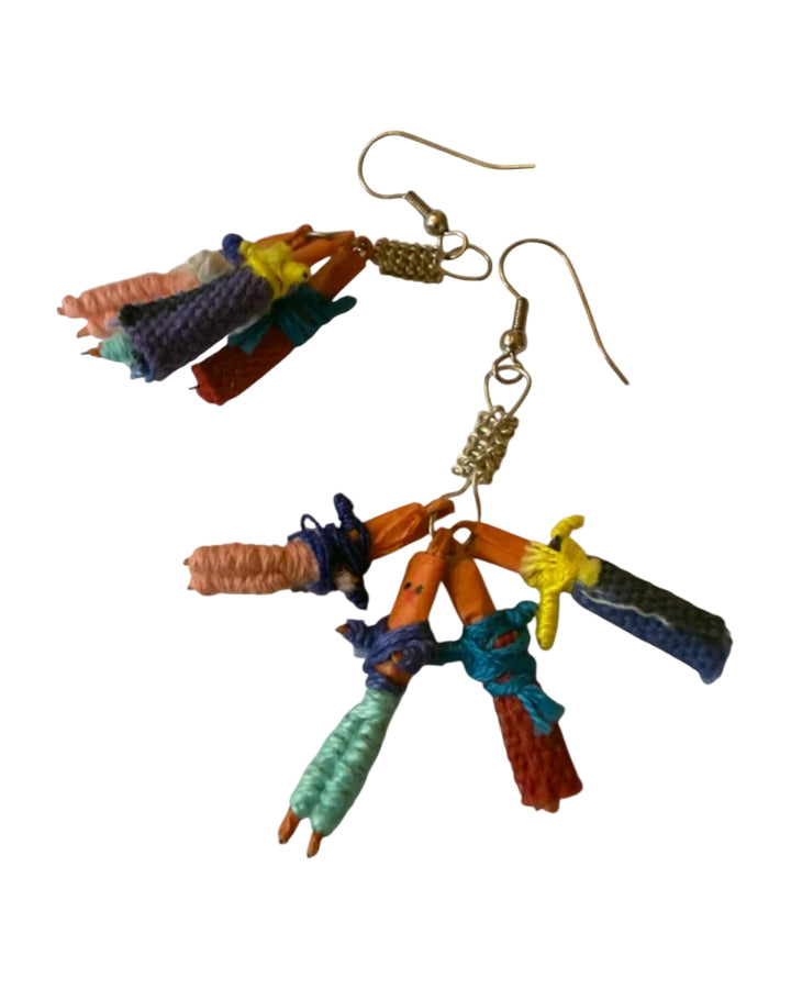 Guatemalan Worry Doll Earrings | Handmade Folk Art Jewelry - From The Andes