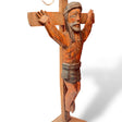 Croix murale en cèdre sculptée à la main – Sculpture d'art populaire guatémaltèque de 50 cm