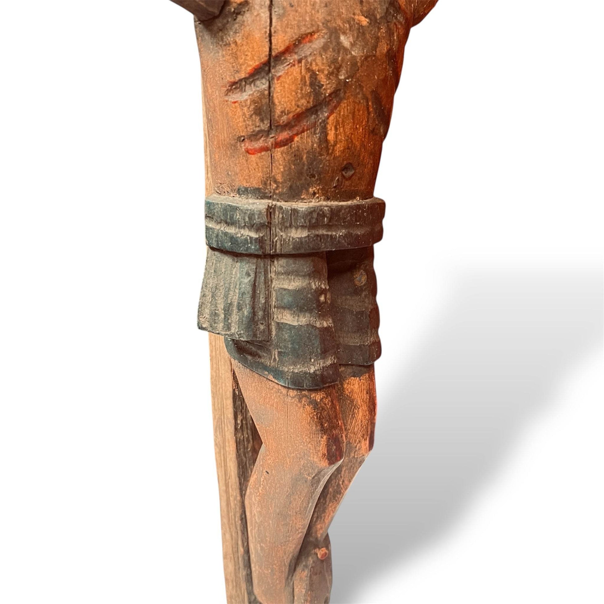 Hand - Carved Cedar Wall Cross – 20” Guatemalan Folk Art Sculpture - From The Andes