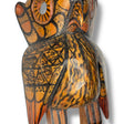 Masque de hibou guatémaltèque sculpté à la main | Décoration murale aux tons de terre de Chichicastenango