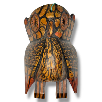 Hand - Carved Guatemalan Owl Mask | Chichicastenango Earth - Tone Wall Art - From The Andes
