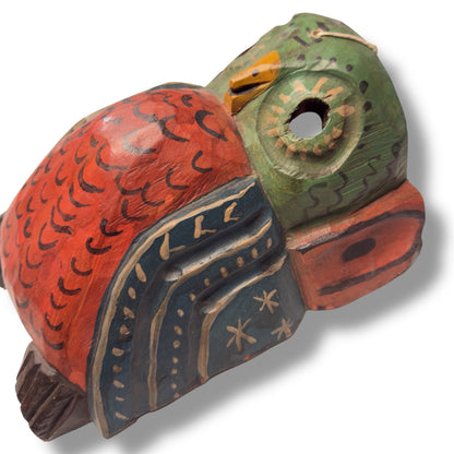 Hand - Carved Guatemalan Owl Mask | Chichicastenango Tecolote Wall Art - From The Andes
