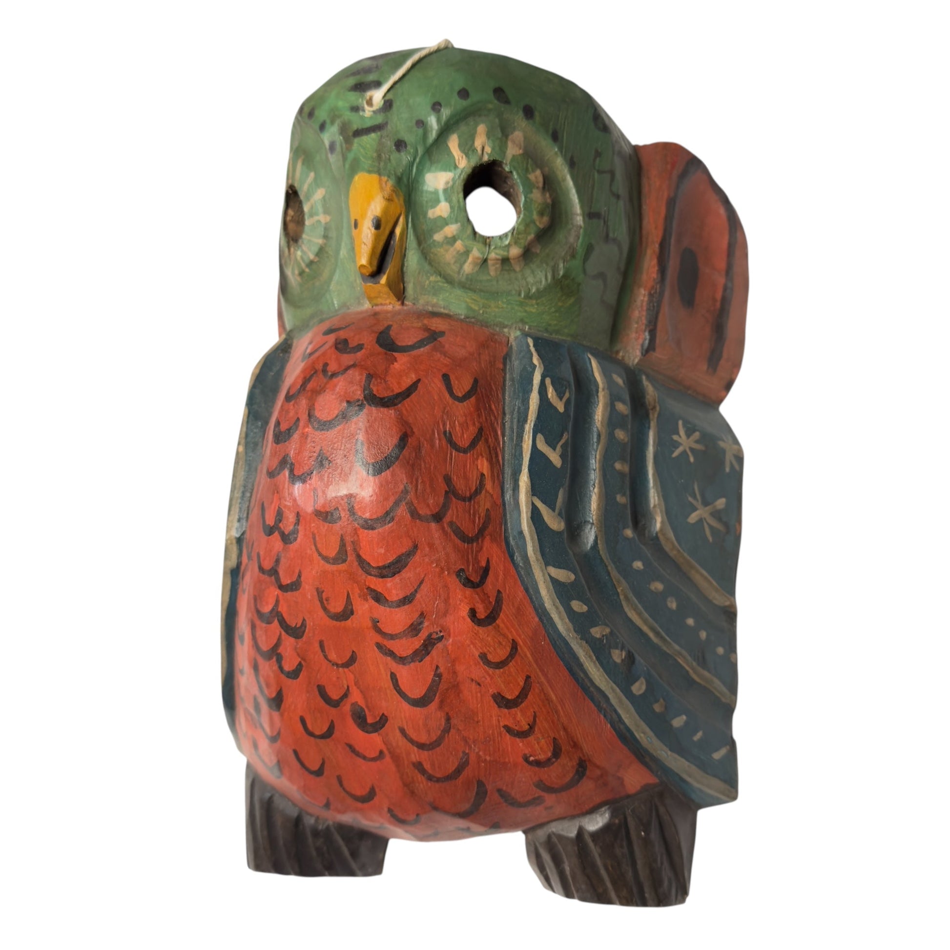 Hand - Carved Guatemalan Owl Mask | Chichicastenango Tecolote Wall Art - From The Andes