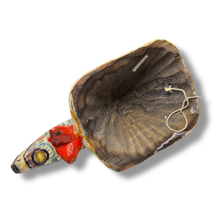 Hand - Carved Guatemalan Rooster Mask | Chichicastenango Polychrome Wall Art - From The Andes