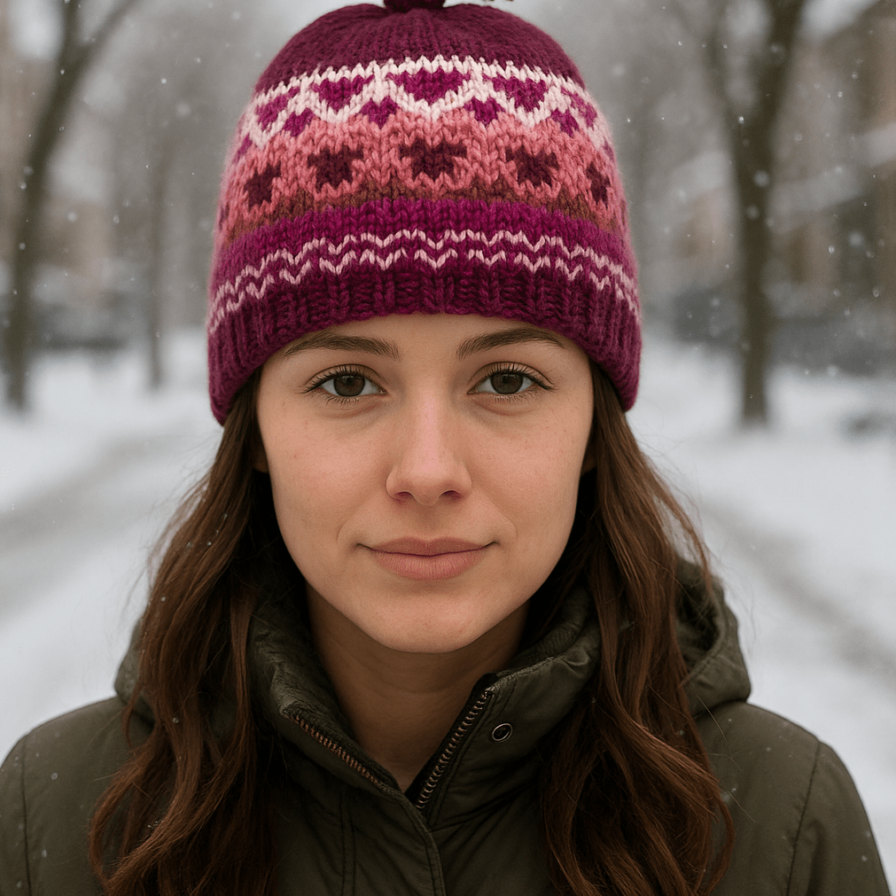 Hand - Knit Alpaca Wool Beanie - From The Andes