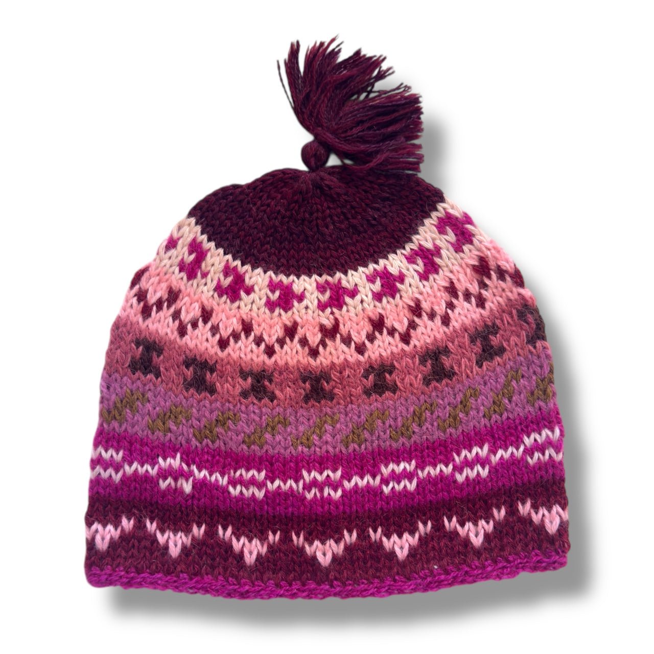 Hand - Knit Alpaca Wool Beanie - From The Andes