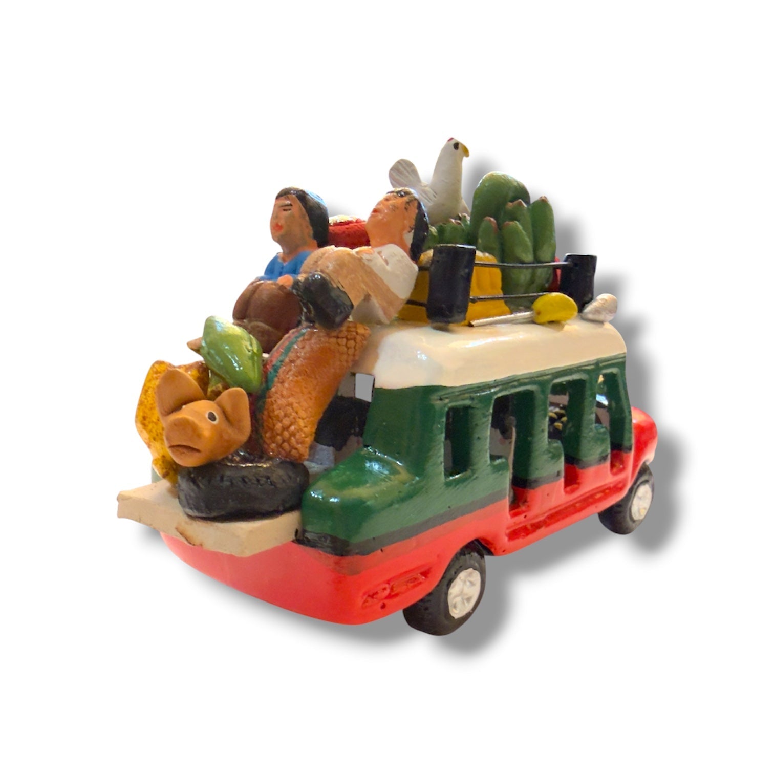 Hand - Painted Ceramic Chiva Bus - From The Andes