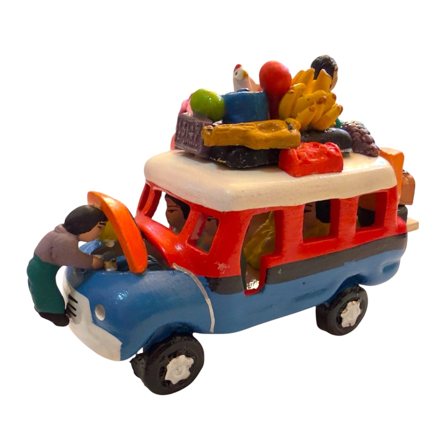 Hand - Painted Ceramic Chiva Bus - From The Andes