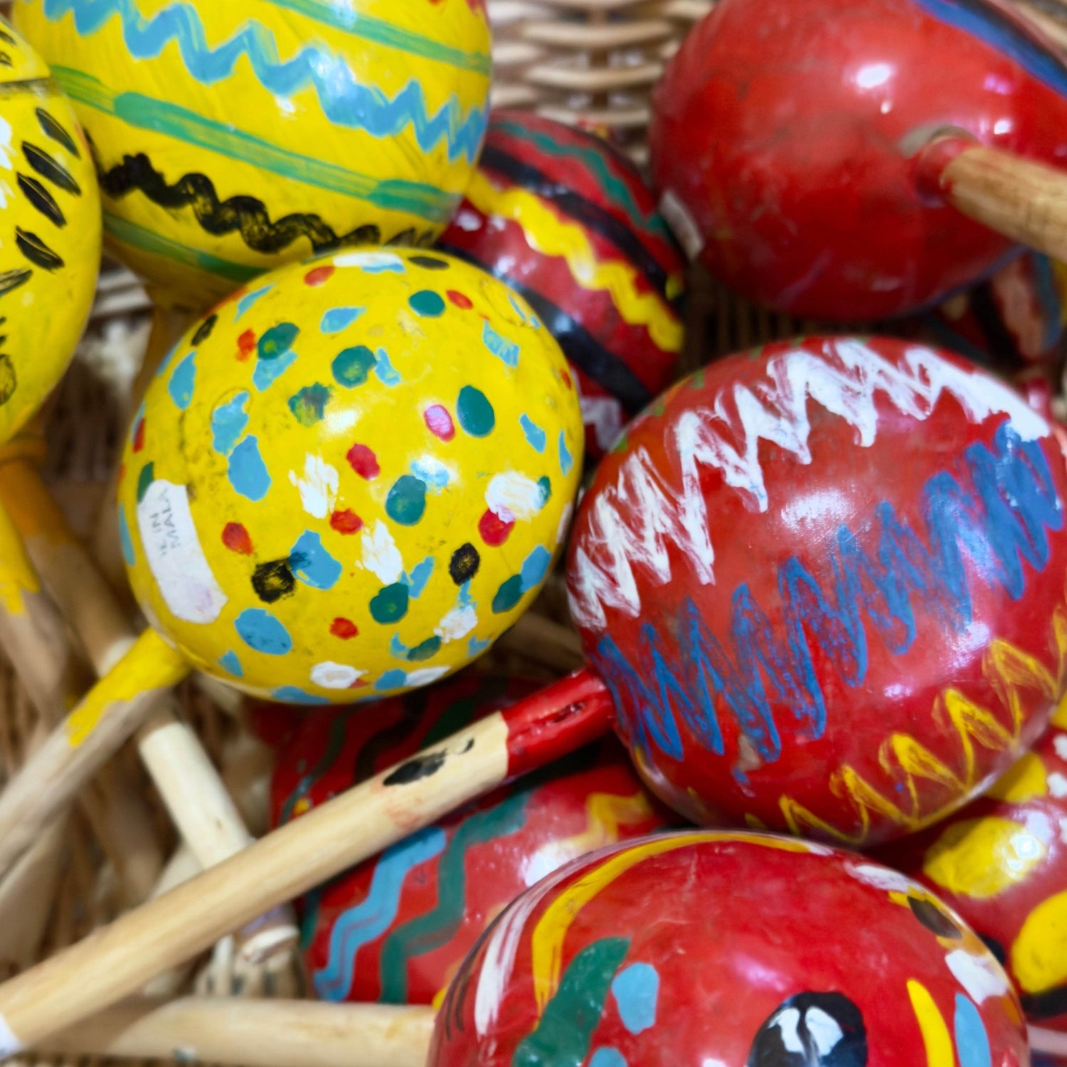 Hand - Painted Maracas from Guatemala - From The Andes