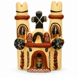 Figurine miniature d'église coloniale péruvienne | Céramique d'art populaire andin peinte à la main