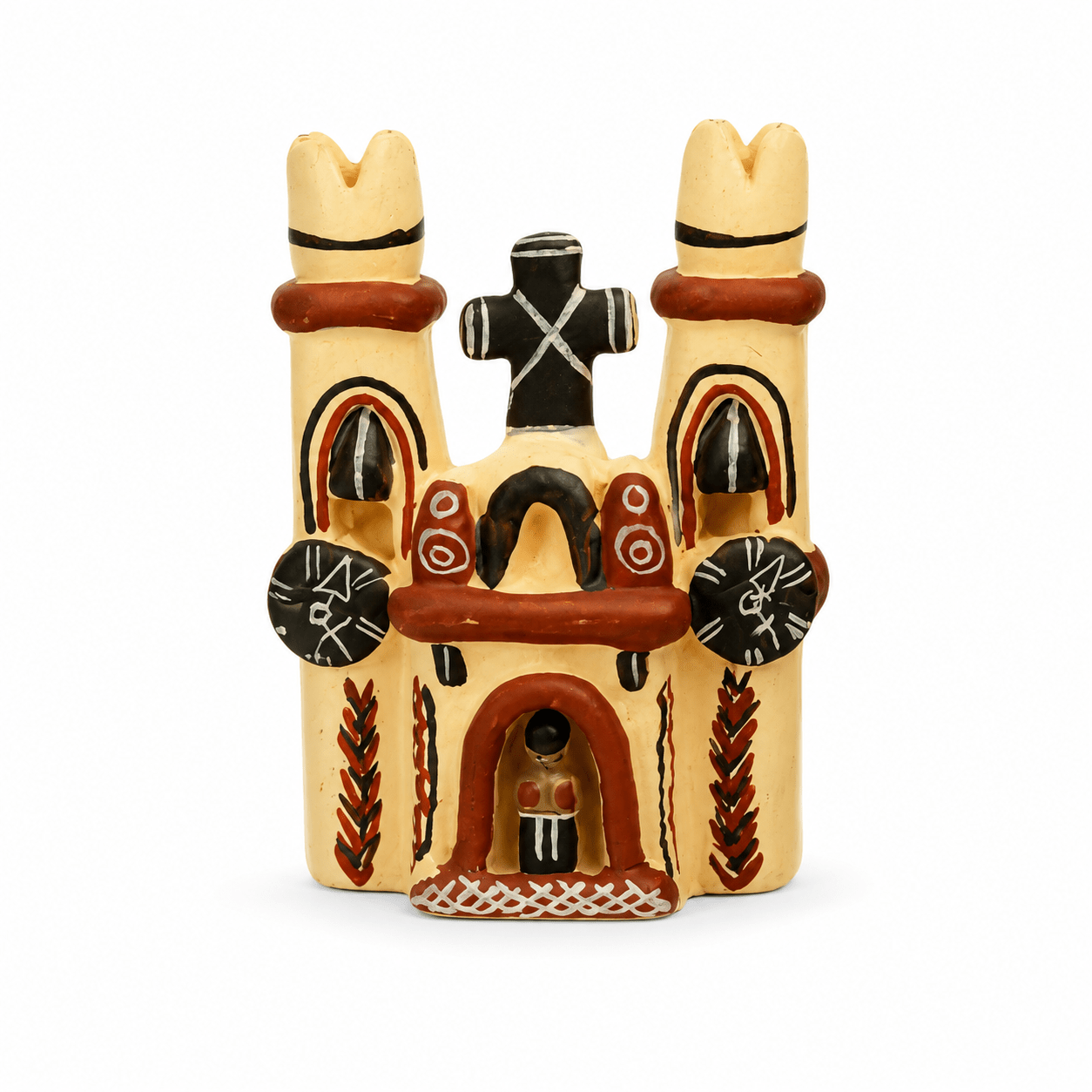 Hand - Painted Peruvian Church Miniature - From The Andes