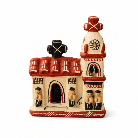Hand - Painted Peruvian Church Miniature - From The Andes