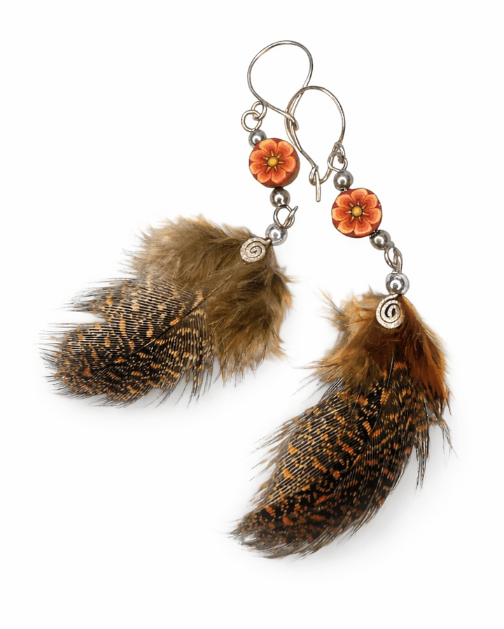 Handcrafted Lima Feather Earrings - From The Andes