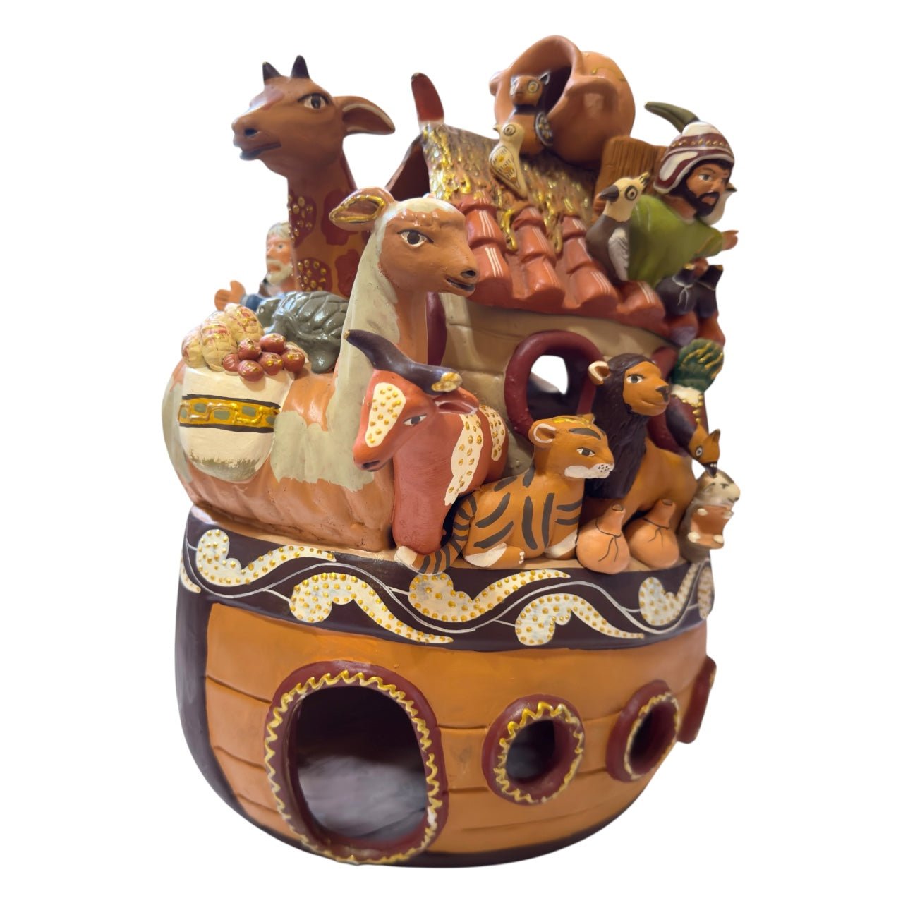 Handcrafted Peruvian Ceramic Ark – Ayacucho Folk Art Sculpture (12 in) - From The Andes