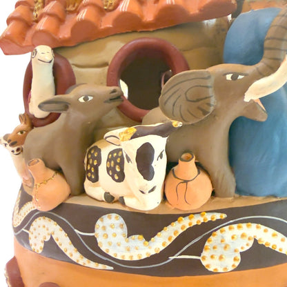 Handcrafted Peruvian Ceramic Ark – Ayacucho Folk Art Sculpture (12 in) - From The Andes