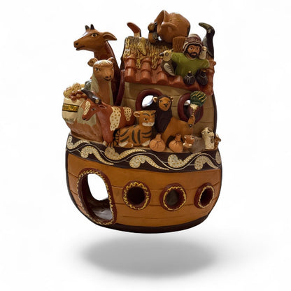 Handcrafted Peruvian Ceramic Ark – Ayacucho Folk Art Sculpture (12 in) - From The Andes