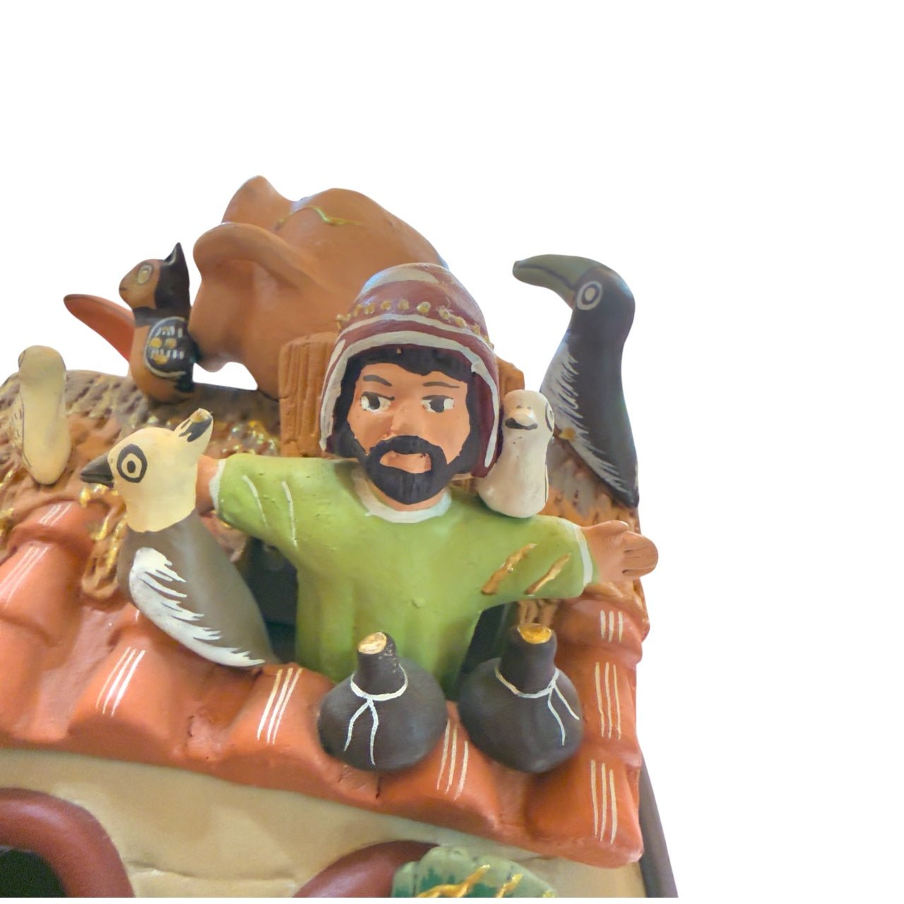 Handcrafted Peruvian Ceramic Ark – Ayacucho Folk Art Sculpture (12 in) - From The Andes