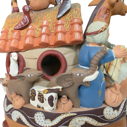 Handcrafted Peruvian Ceramic Ark – Ayacucho Folk Art Sculpture (12 in) - From The Andes