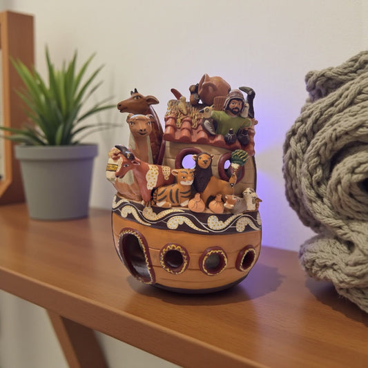 Handcrafted Peruvian Ceramic Ark – Ayacucho Folk Art Sculpture (12 in) - From The Andes