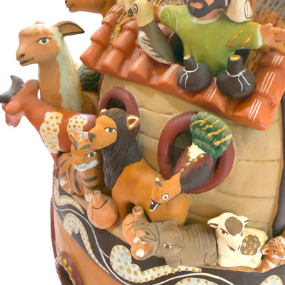 Handcrafted Peruvian Ceramic Ark – Ayacucho Folk Art Sculpture (12 in) - From The Andes