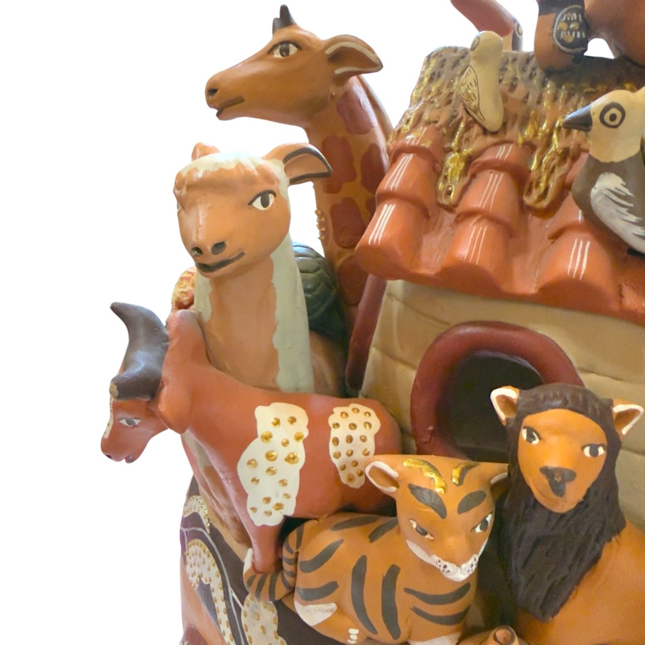 Handcrafted Peruvian Ceramic Ark – Ayacucho Folk Art Sculpture (12 in) - From The Andes