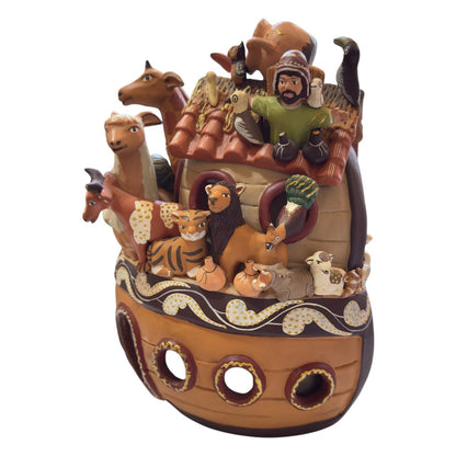 Handcrafted Peruvian Ceramic Ark – Ayacucho Folk Art Sculpture (12 in) - From The Andes
