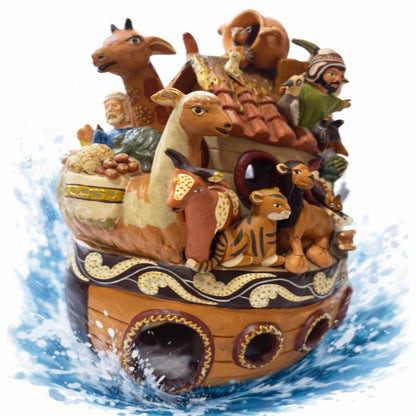 Handcrafted Peruvian Ceramic Ark – Ayacucho Folk Art Sculpture (12 in) - From The Andes