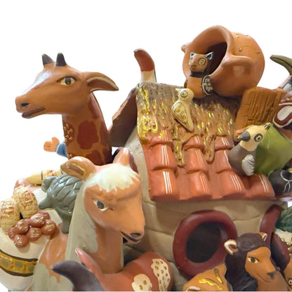 Handcrafted Peruvian Ceramic Ark – Ayacucho Folk Art Sculpture (12 in) - From The Andes