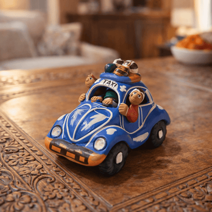 Handcrafted Peruvian Volkswagen Beetle Folk Art Figurine - From The Andes