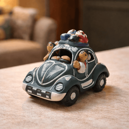 Handcrafted Peruvian Volkswagen Beetle Folk Art Figurine - From The Andes