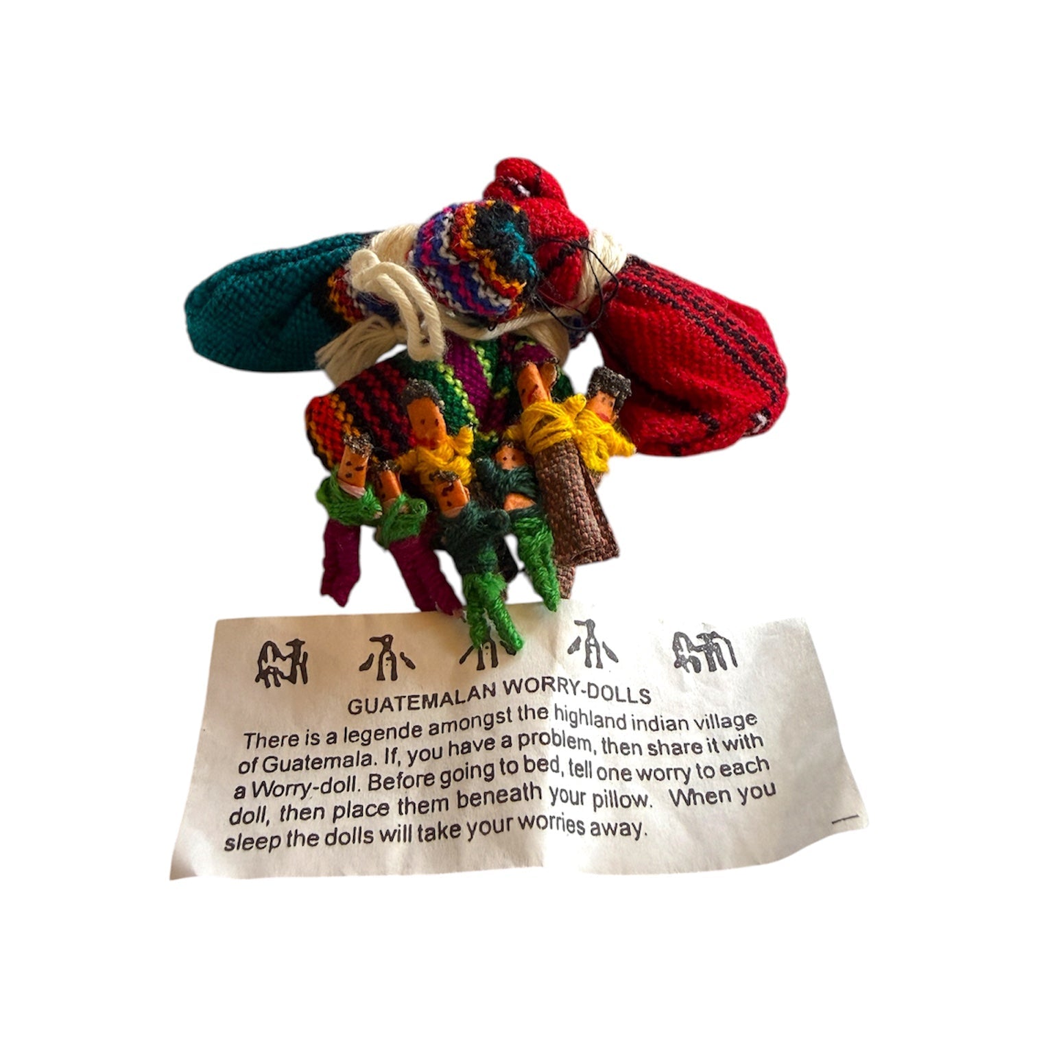 Handmade Guatemalan Worry Doll Pouch Set of 3 - From The Andes