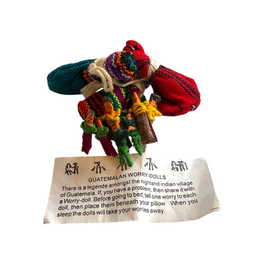 Handmade Guatemalan Worry Doll Pouch Set of 3 - From The Andes