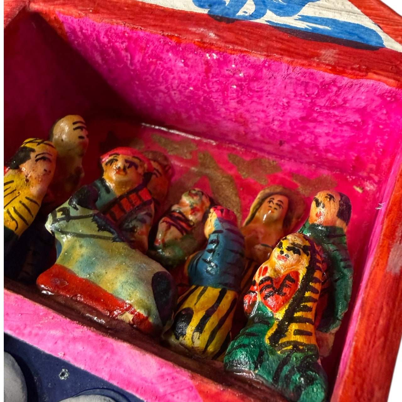 Handmade Peruvian Retablo Nativity Shrine - From The Andes