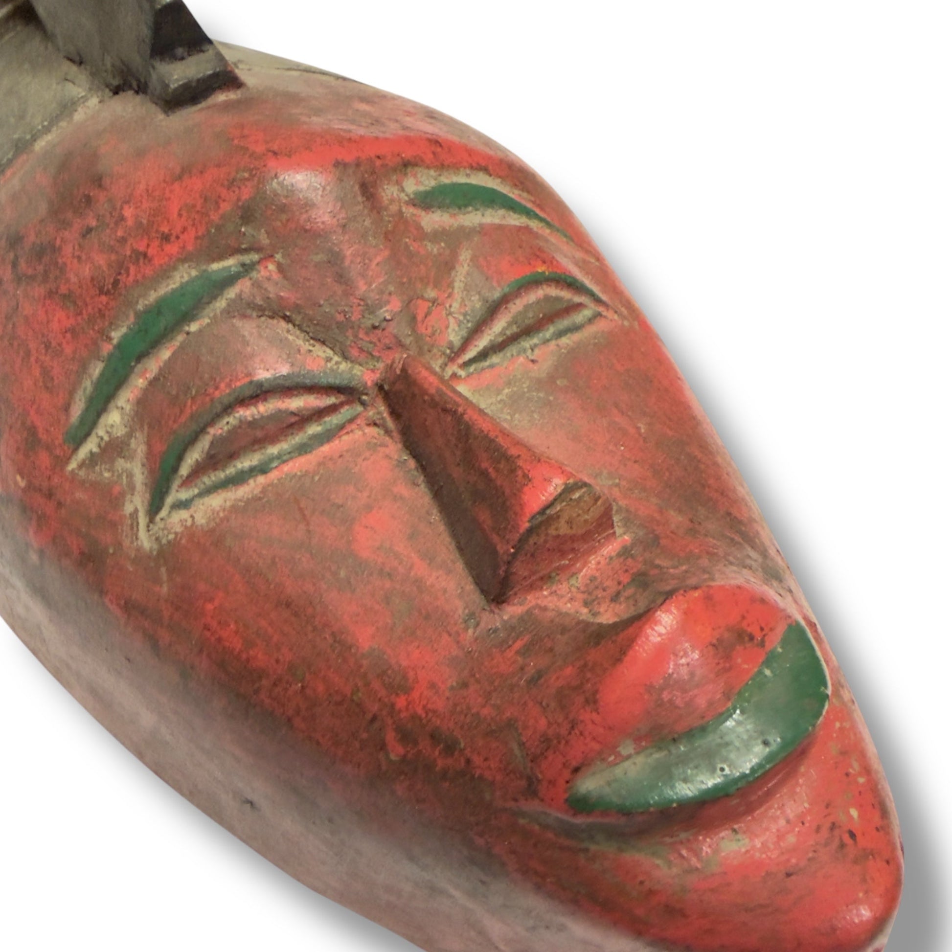 Indonesian Carved Mask with Bird Crest - From The Andes