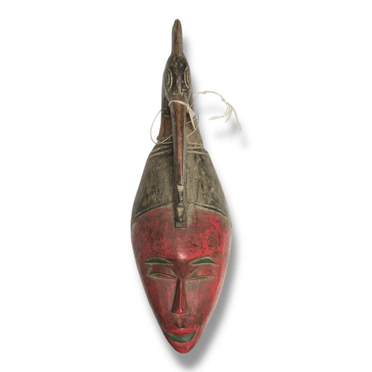 Indonesian Carved Mask with Bird Crest - From The Andes