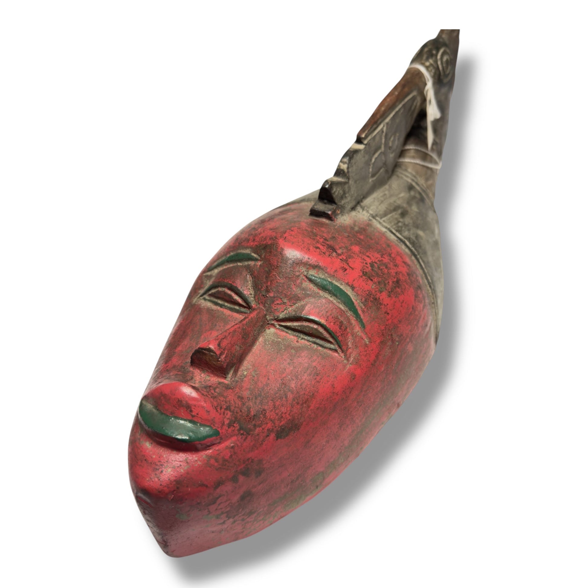 Indonesian Carved Mask with Bird Crest - From The Andes