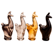 Figurines de Lamas Miniatures Péruviens en Verre Soufflé – Ensemble de Quatre