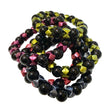 Noir Geometric Glass Bead Stretch Bracelet