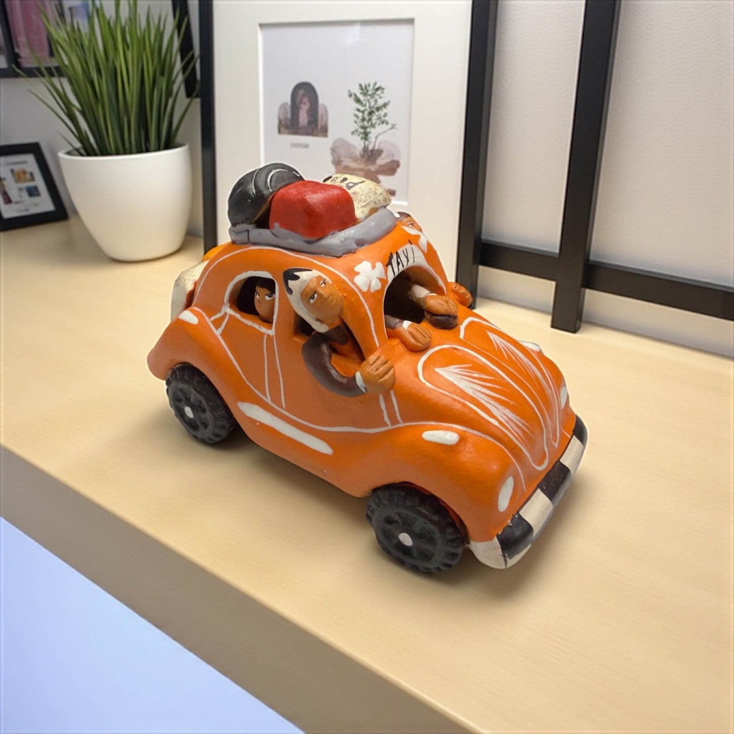 Peru Clay Taxi Sculpture – Los Viajero - From The Andes