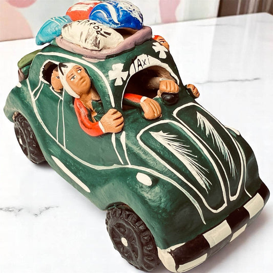 Peru Clay Taxi Sculpture – Los Viajero - From The Andes