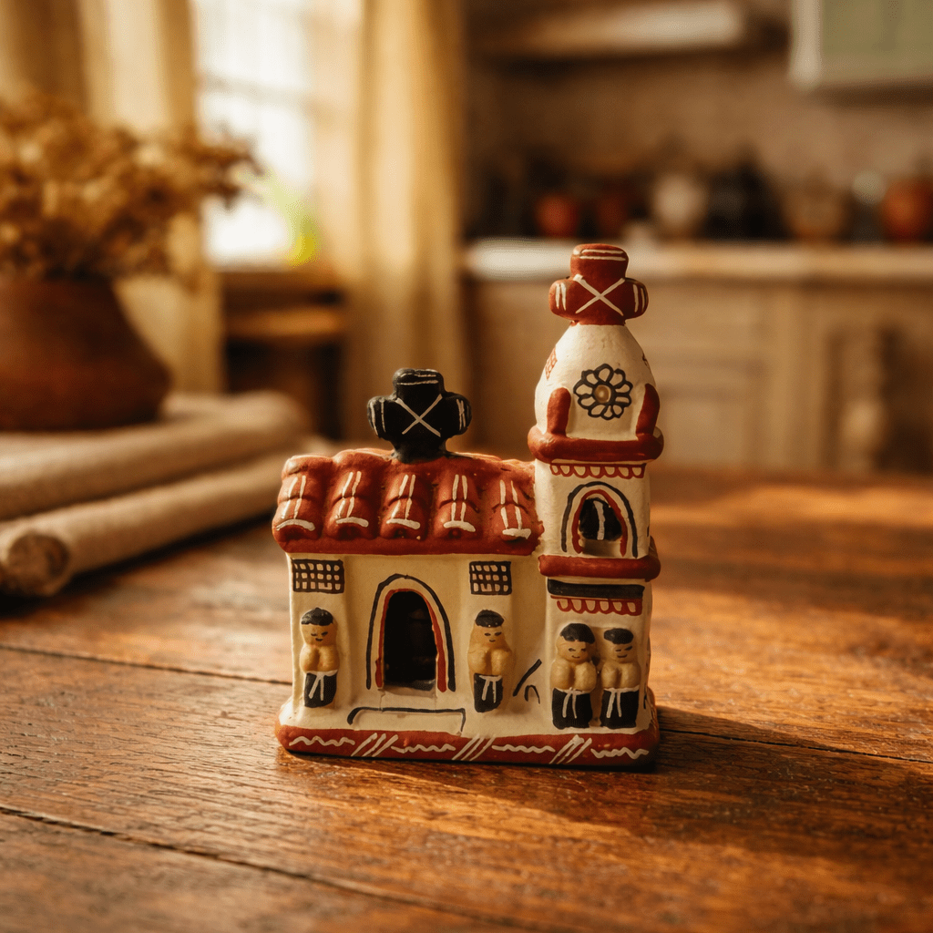 Peruvian Colonial Church Miniature Figurine - From The Andes