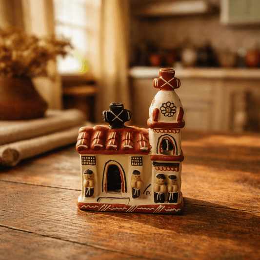 Peruvian Colonial Church Miniature Figurine - From The Andes