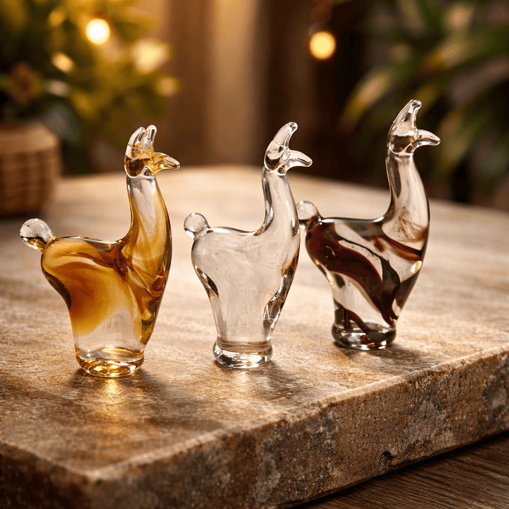Peruvian Hand - Blown Glass Llama Figurine - From The Andes