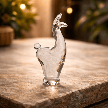 Peruvian Hand - Blown Glass Llama Figurine - From The Andes