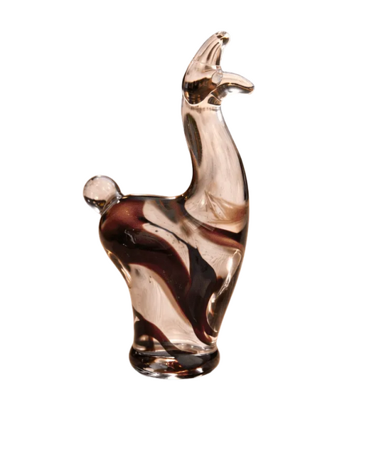 Peruvian Hand - Blown Glass Llama Figurine - From The Andes