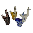 Peruvian Hand-Blown Glass Llama Figurines | Set of Four
