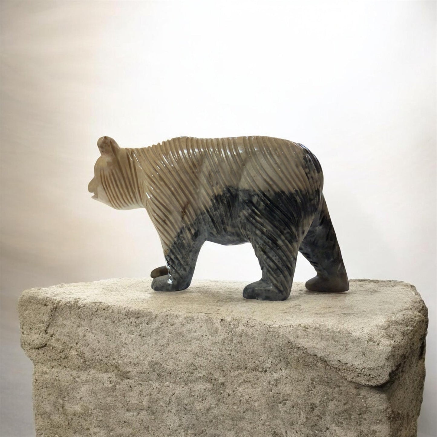 Peruvian Stone Bear Figurine - From The Andes