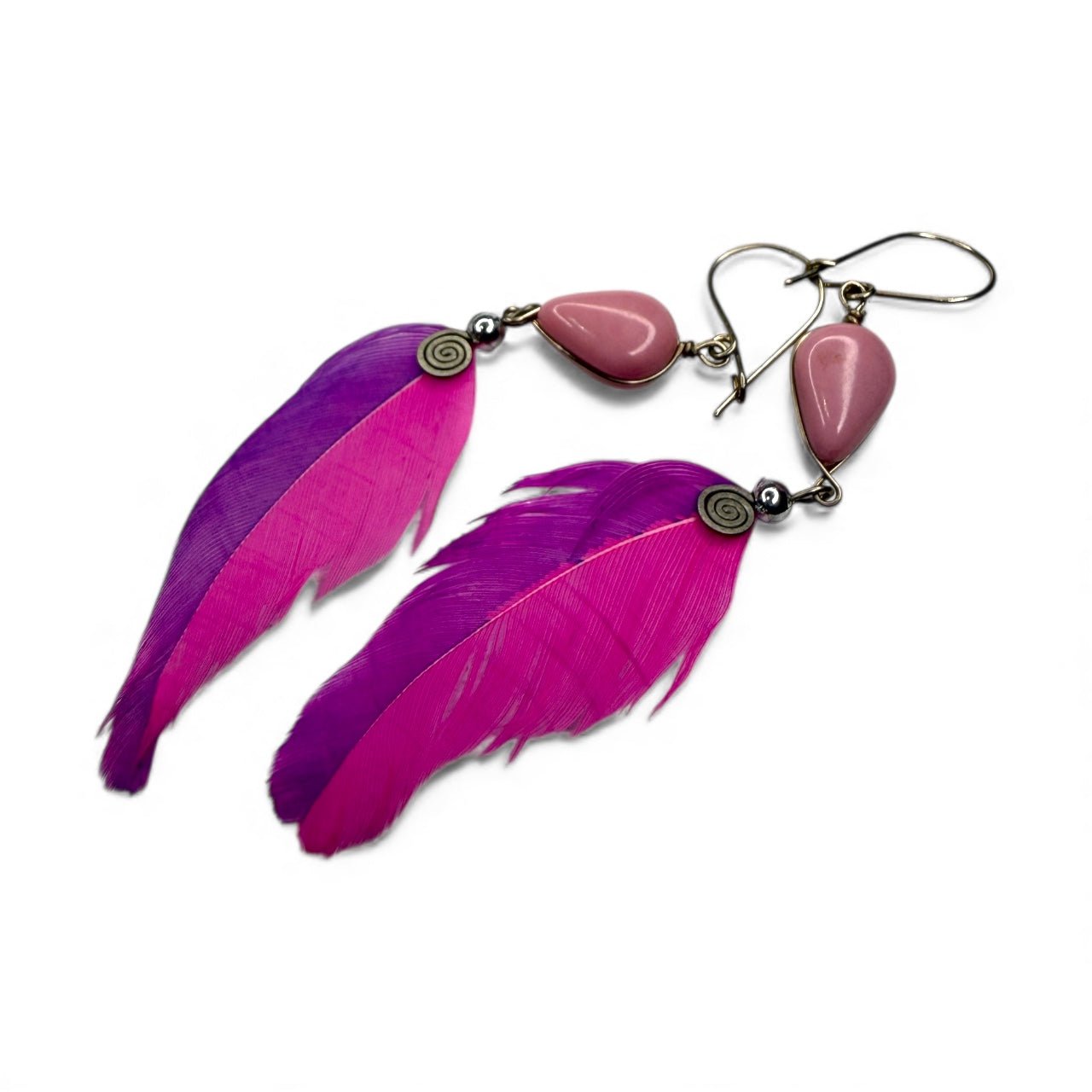 Pink Feather Party Earrings | Peru - From The Andes