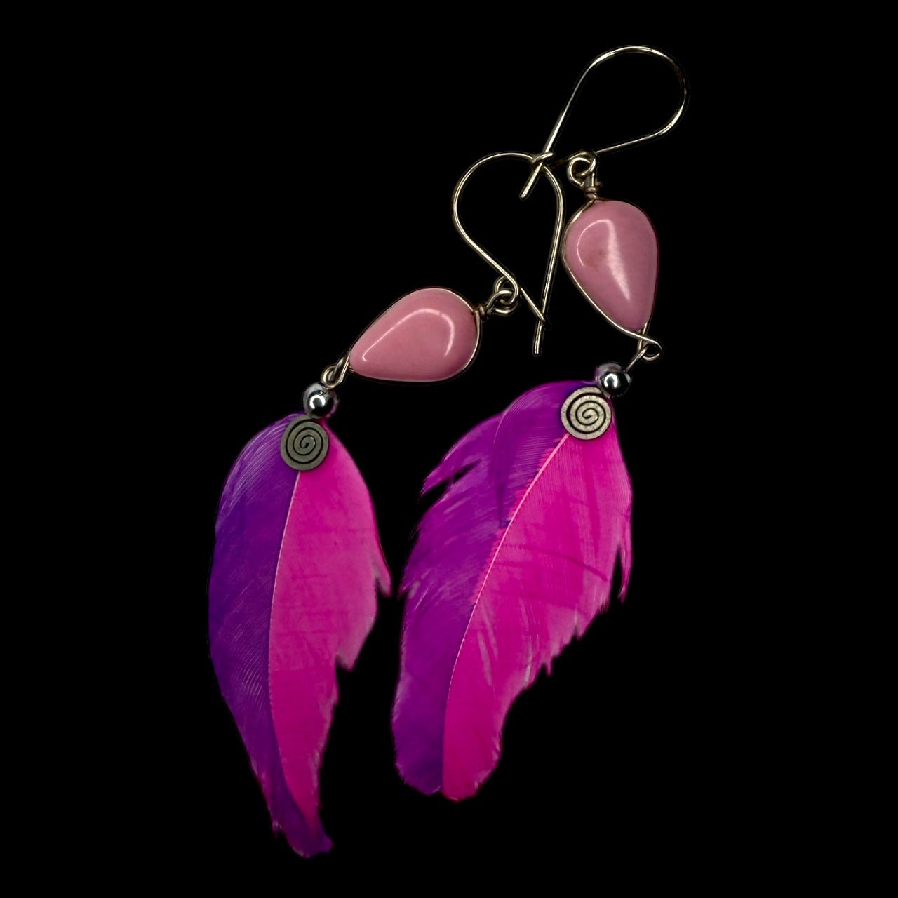 Pink Feather Party Earrings | Peru - From The Andes