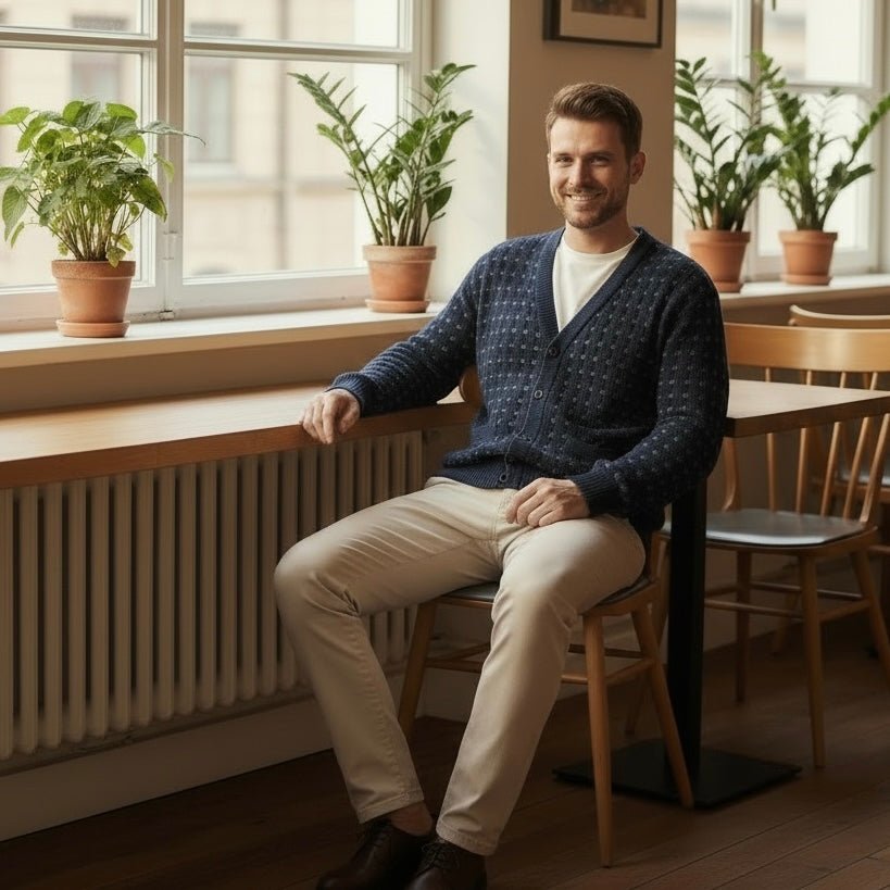 The Bergen Alpaca Cardigan | 100% Peruvian Alpaca | Men's Large - From The Andes